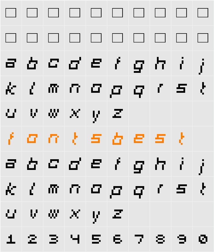 SquareDance01 Character Map
