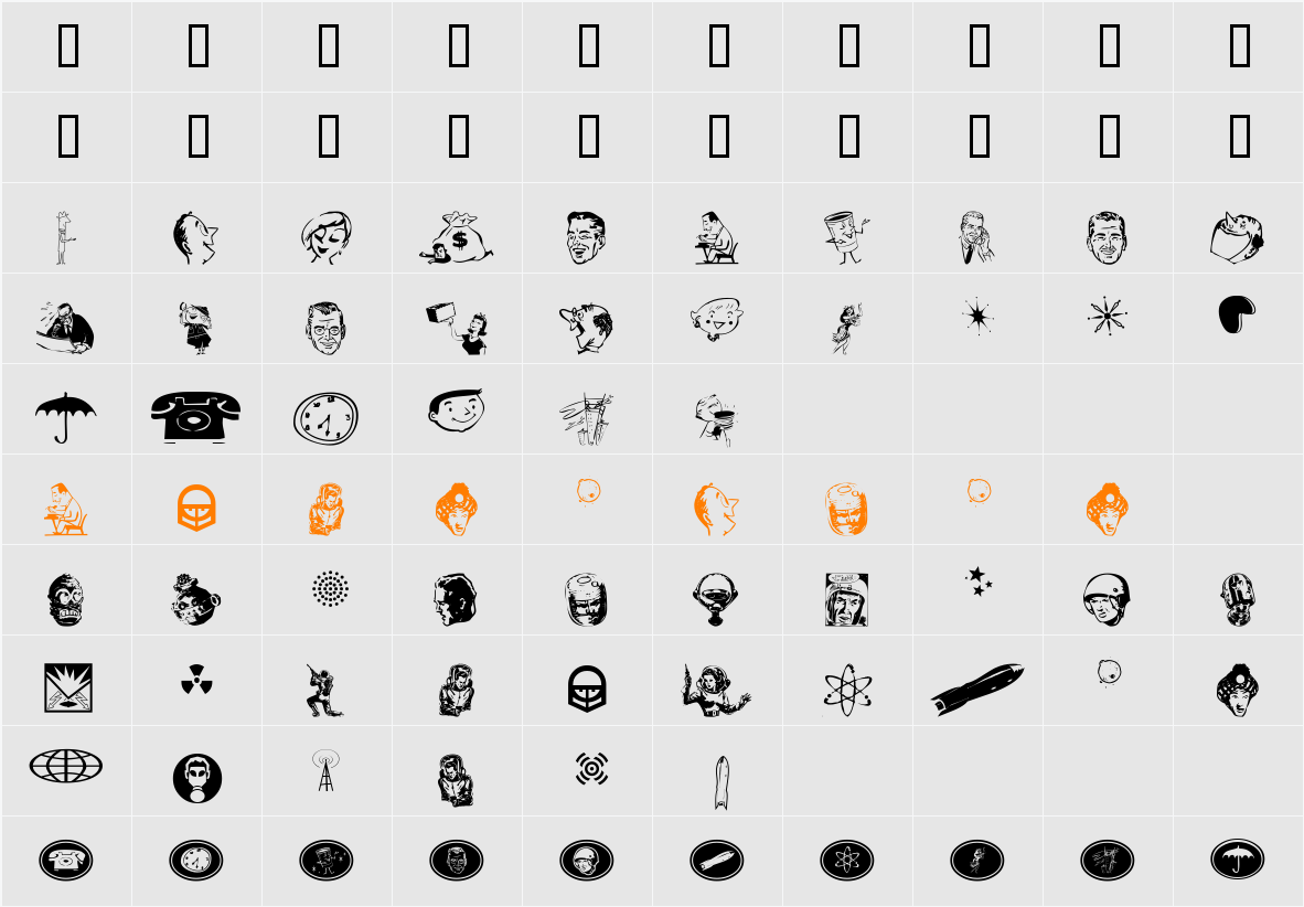 Glamocon Character Map