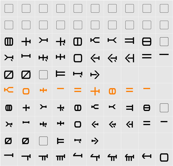 Graalen Character Map