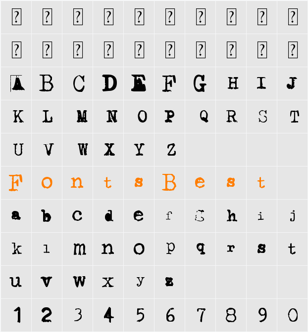 Typewriter from 286 Character Map