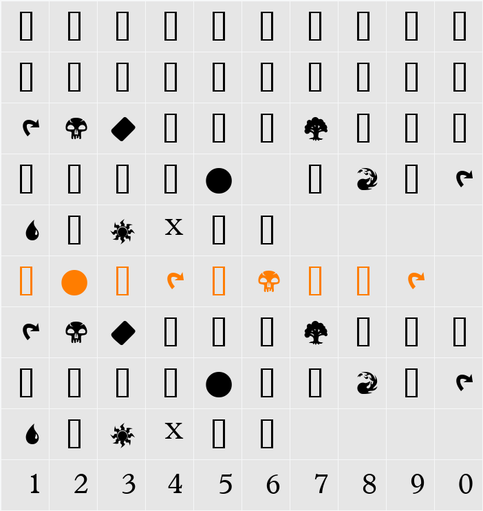 MagicSymbols Character Map