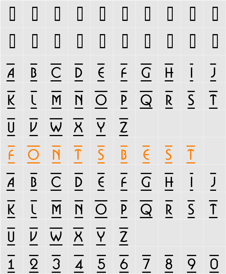a_BosaNovaDcFr Character Map