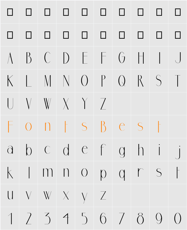 Marbre Character Map