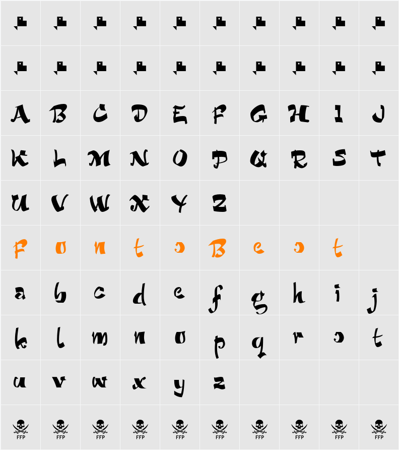 Bucanera Character Map