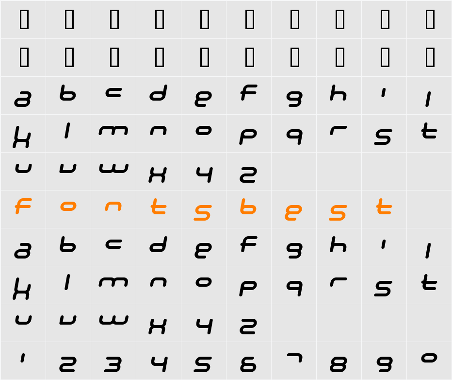 SF Technodelight NS Character Map