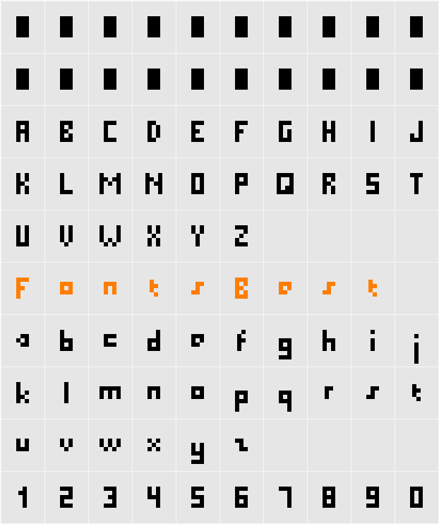 Pixel Millennium Character Map