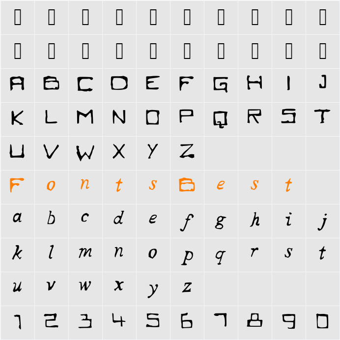 SQUAREBABY Character Map