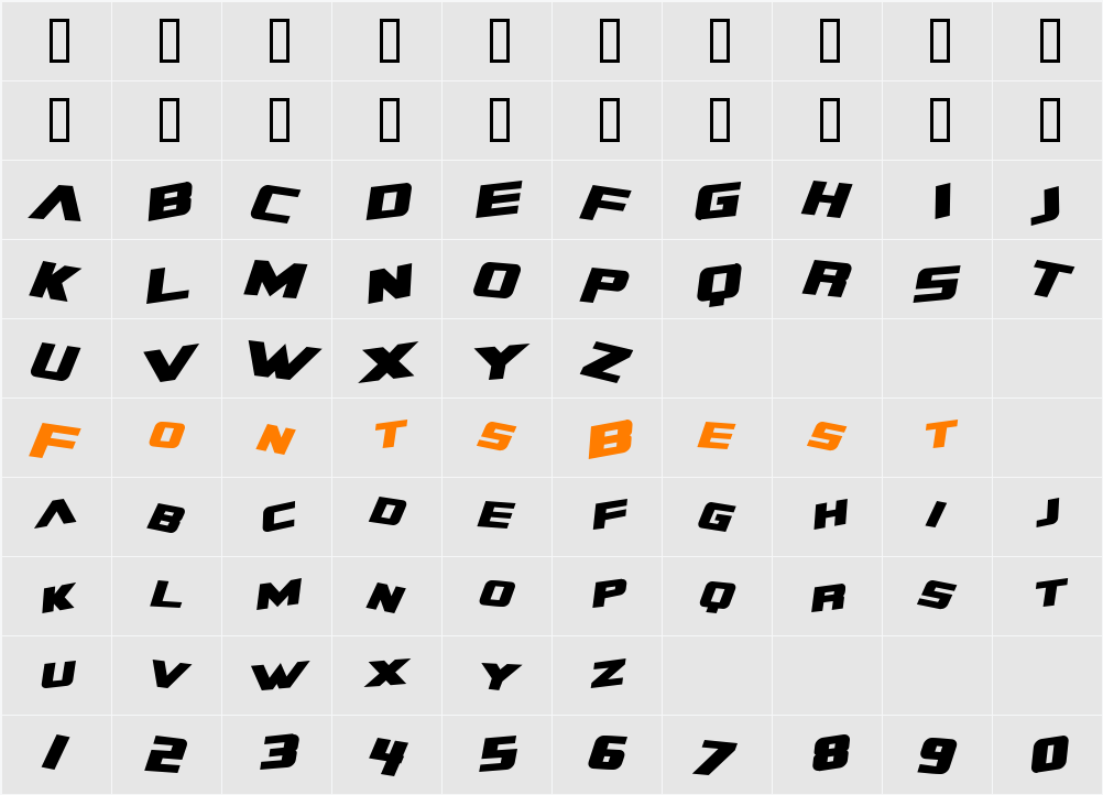 Zero Gravity Extended Character Map