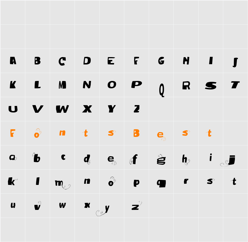 Vtks Broadband Character Map