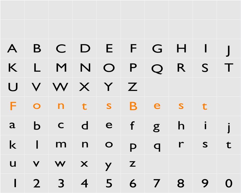 GillSans Wd Character Map
