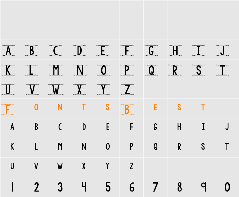 KG Modern Monogram Character Map