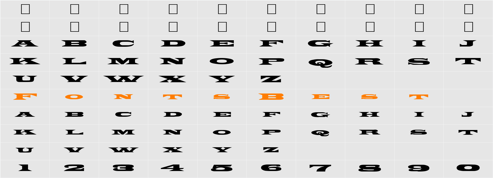 FZ JAZZY 26 EX Character Map