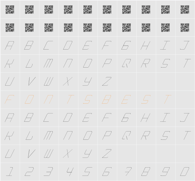 EpicenterThinItalic Character Map