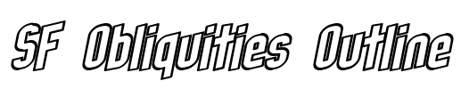 SF Obliquities Outline Font Image