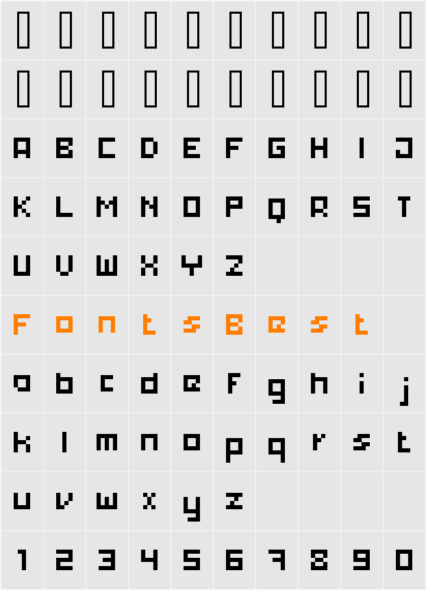 xpdr02 Character Map