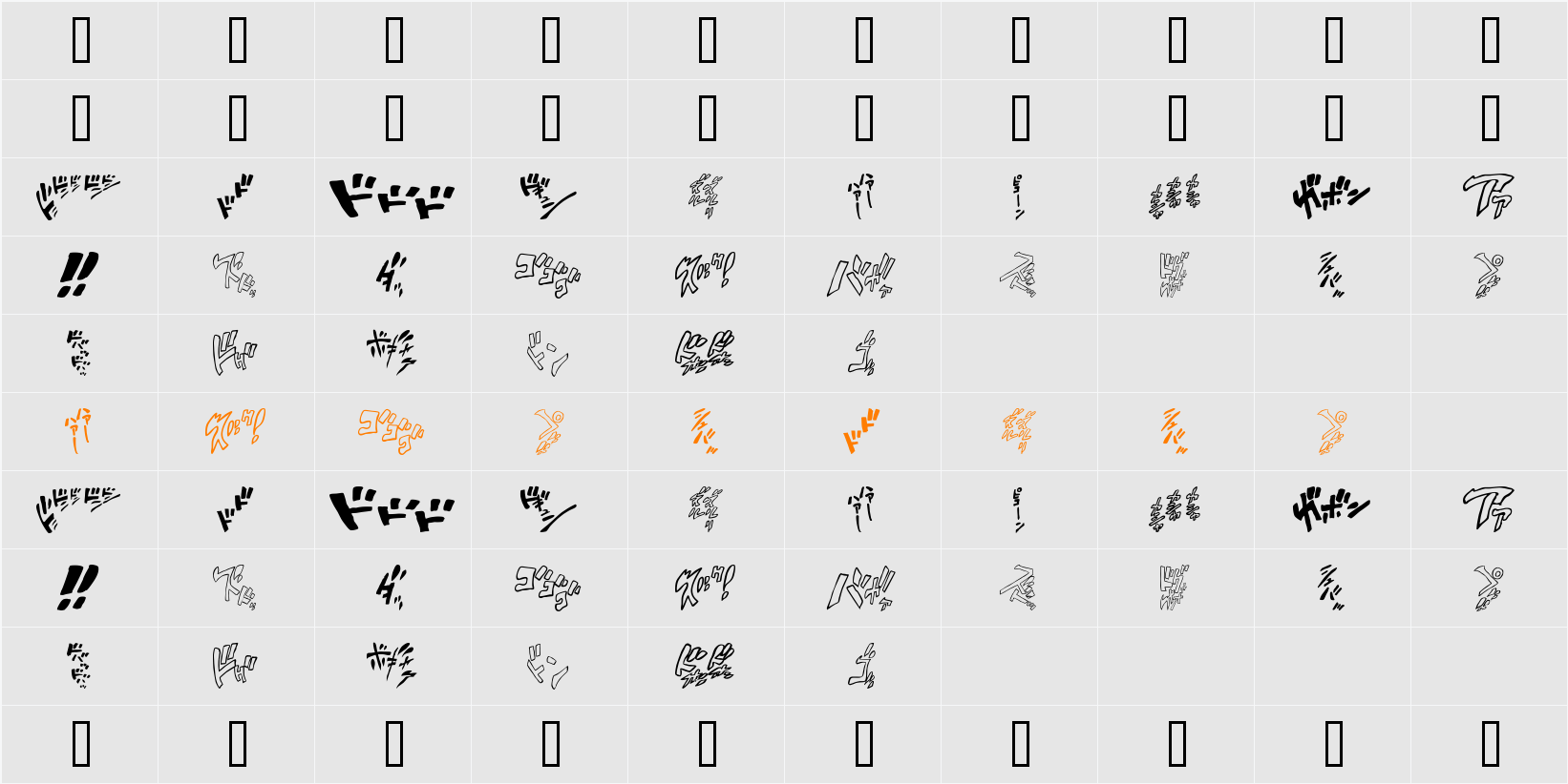I2Jojomix Character Map