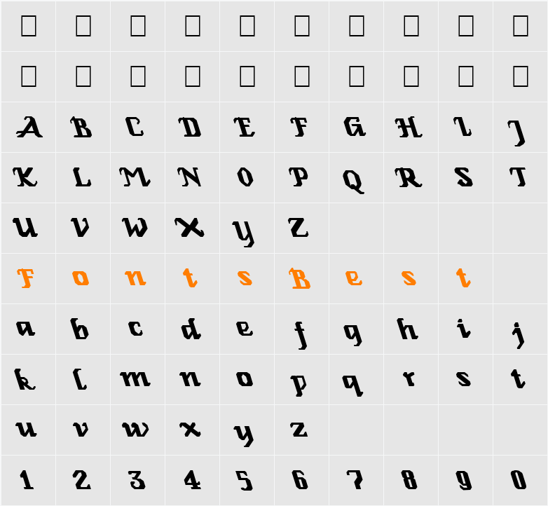 Hollowed Ground 2 Character Map