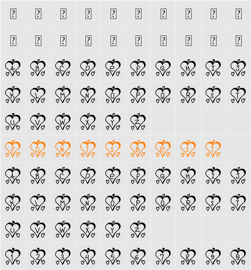 I Love St Character Map