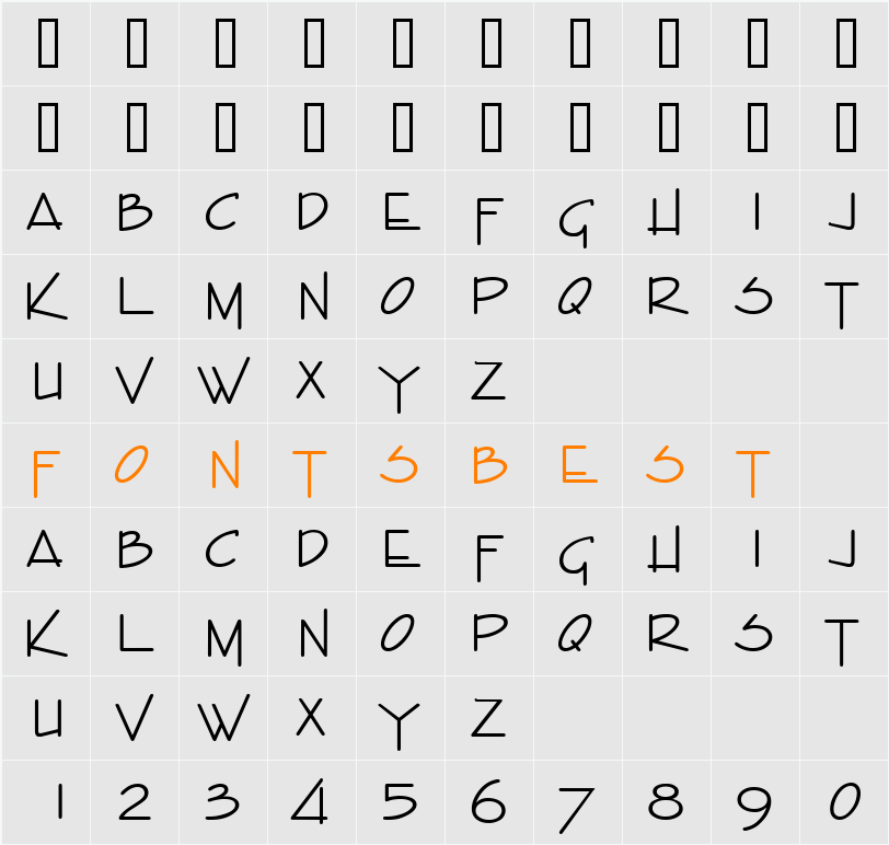 Stylistic SF Character Map