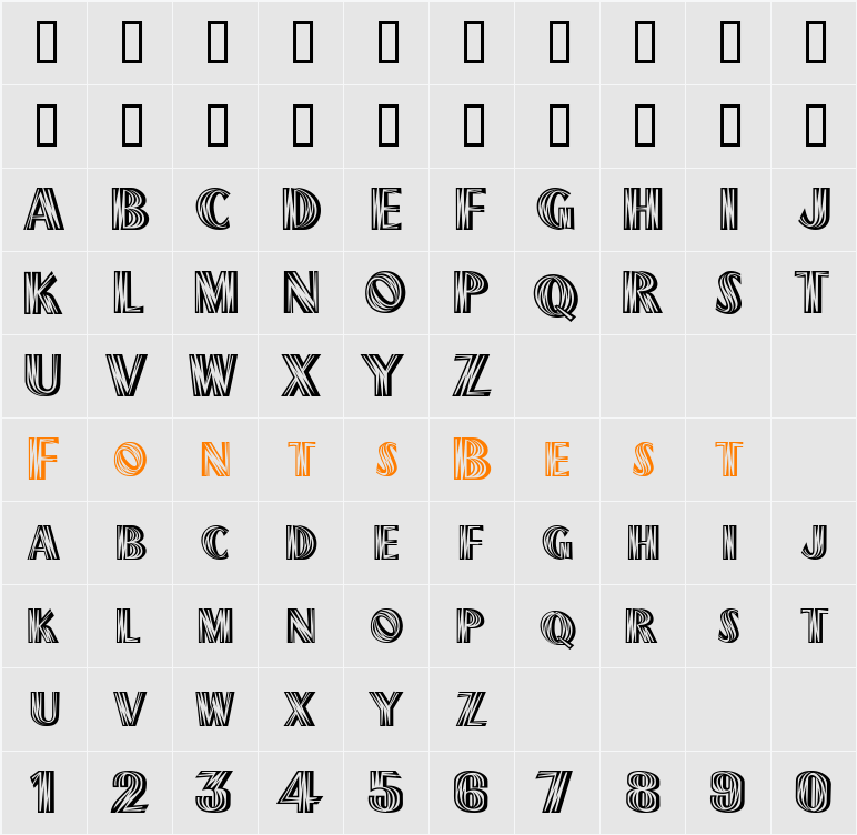 Plank Character Map