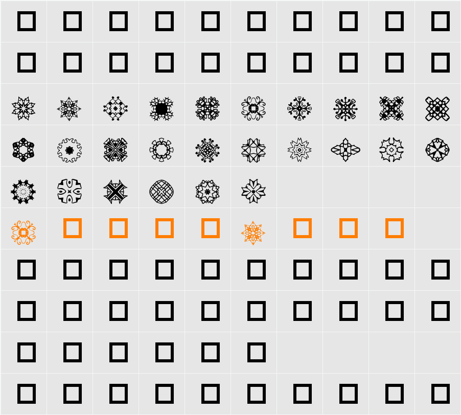 Dingalights Character Map