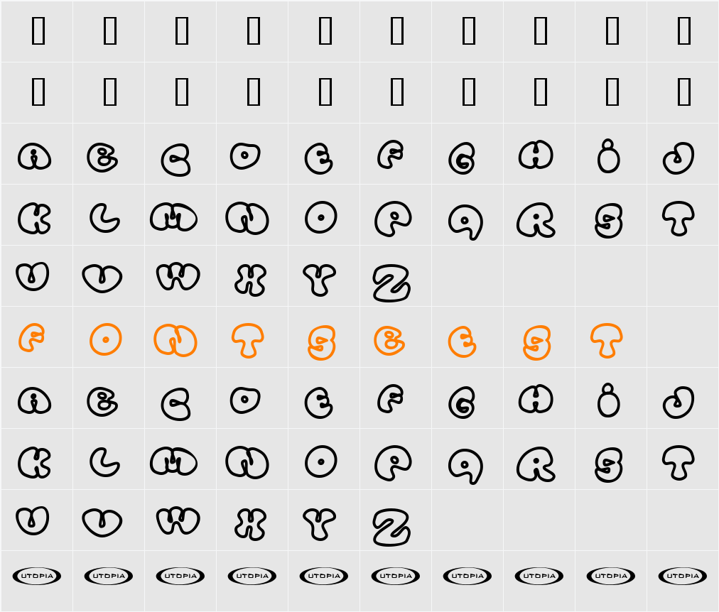 JI-Scolex Character Map