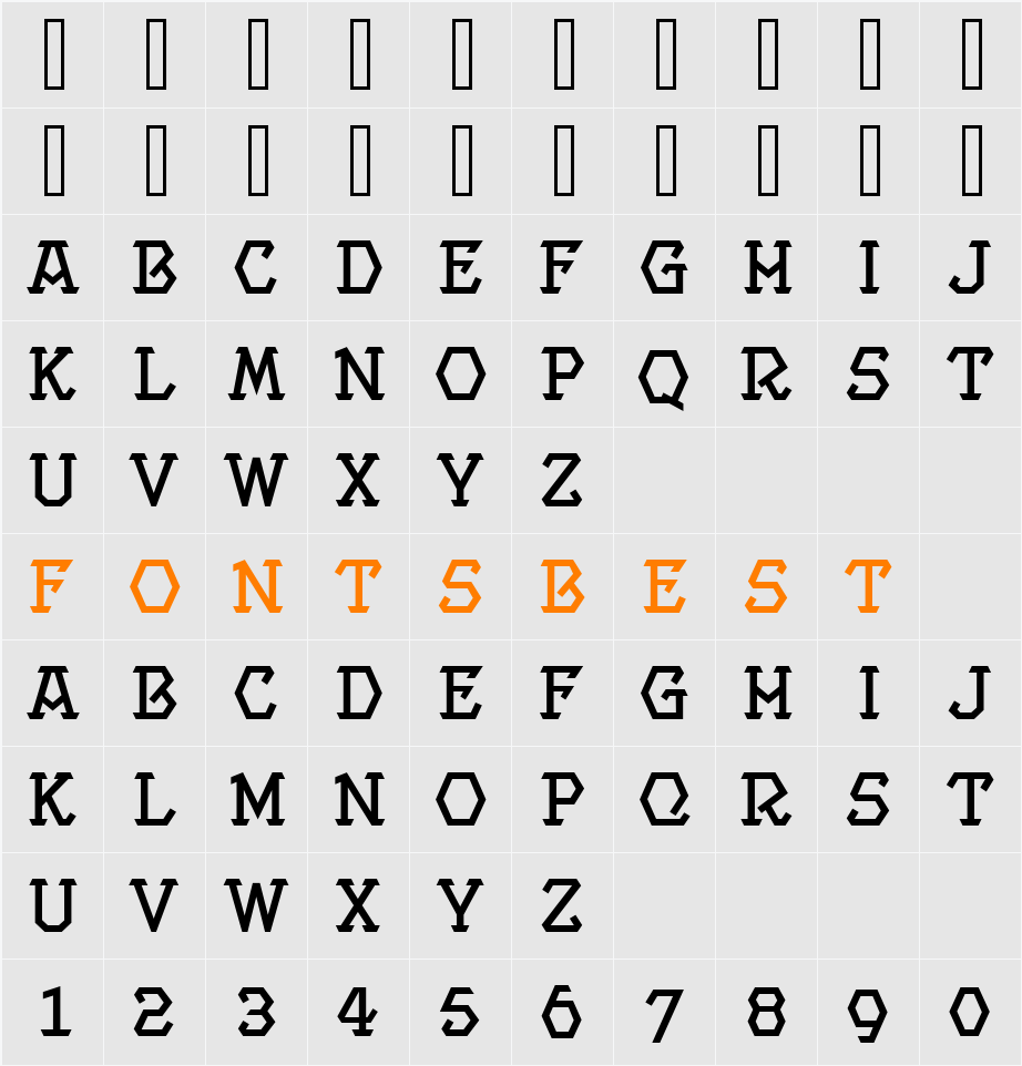 ProjectMedium Character Map