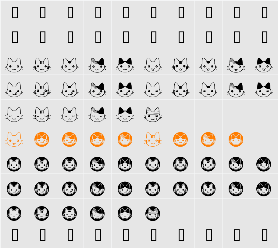 fb_nyan Character Map