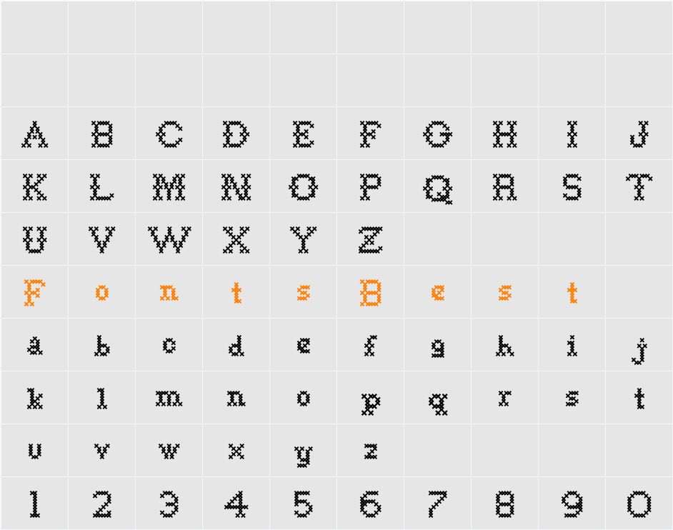 Goodbye Crewel World NF Character Map