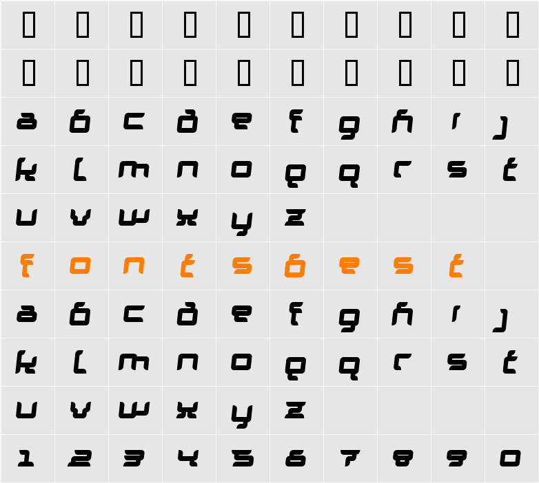 Granolae Character Map
