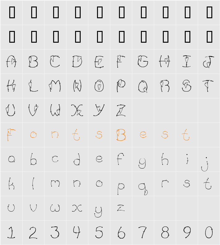 PC Heart Strings Character Map