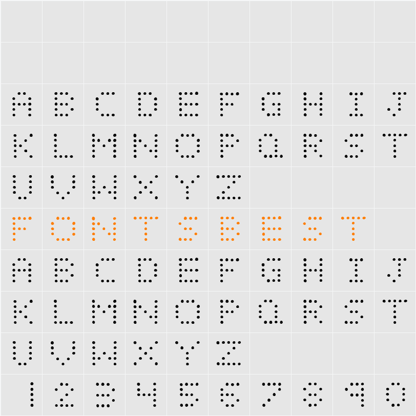 LIGHT EMITTING DIODES Character Map