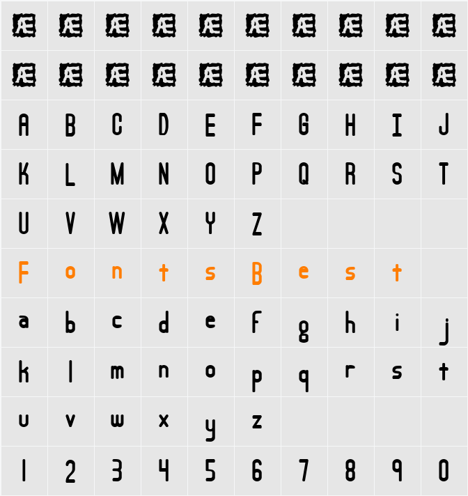 Lucid Type A (BRK) Character Map