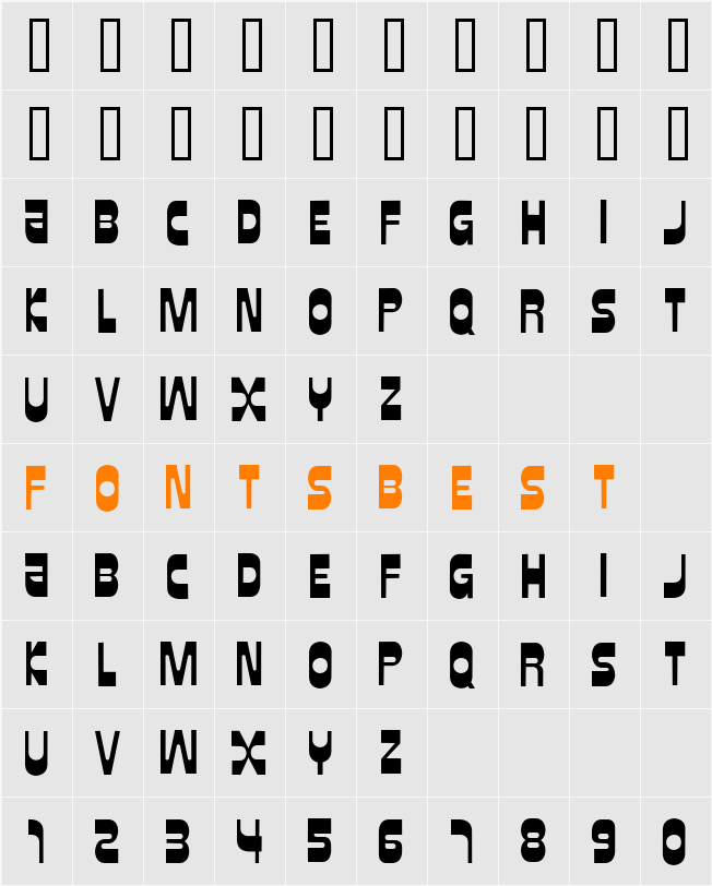 hairy 60 Character Map