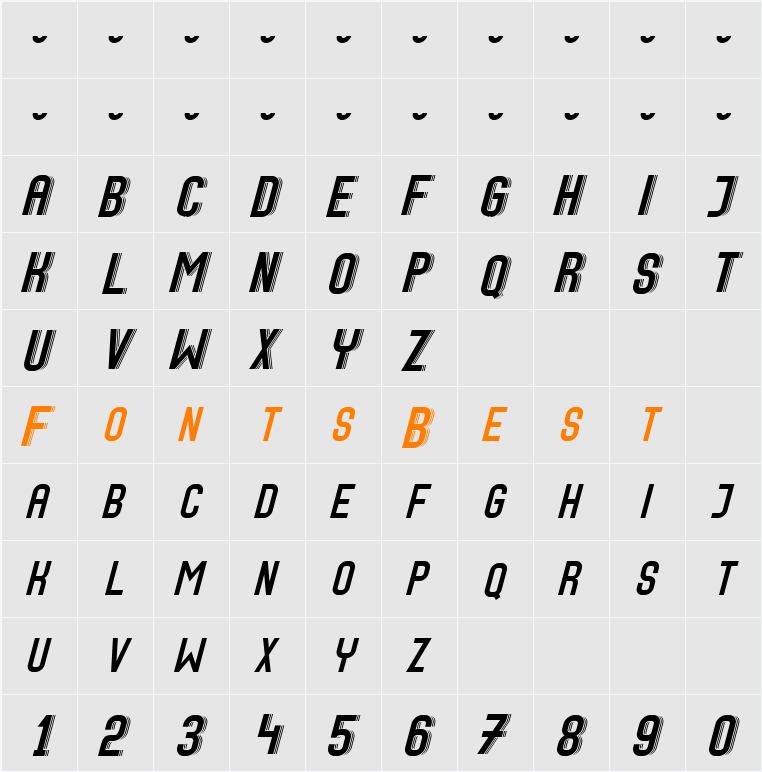 Speed+2 Character Map