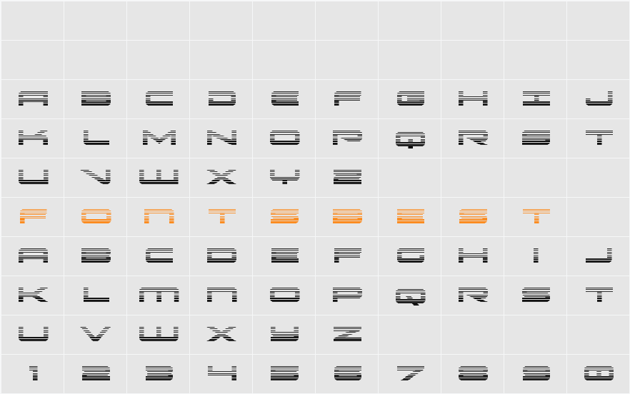 Oramac Gradient Character Map