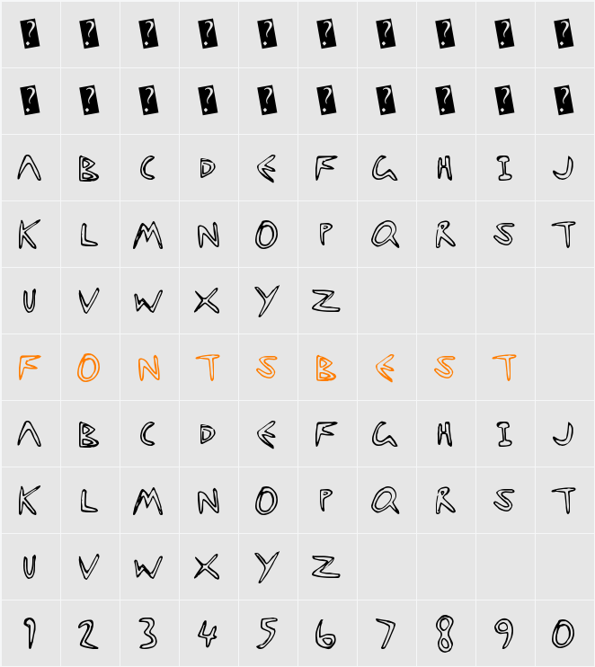 StarFishy Character Map