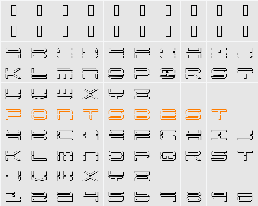 QuickStrike Shadow Character Map