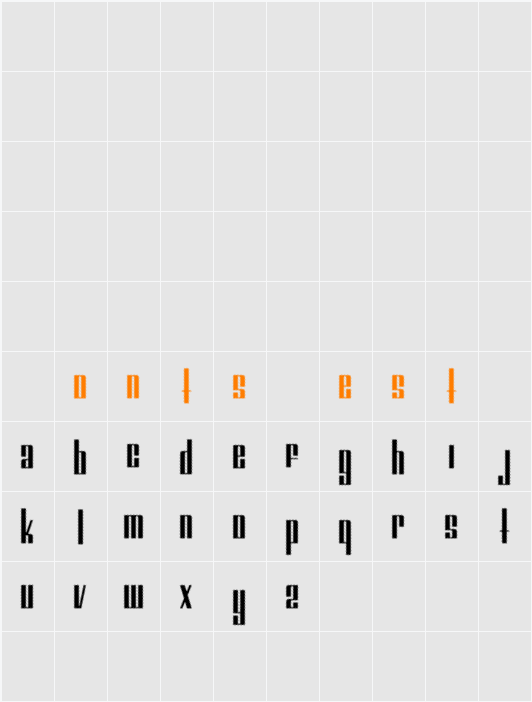 Trajma Character Map