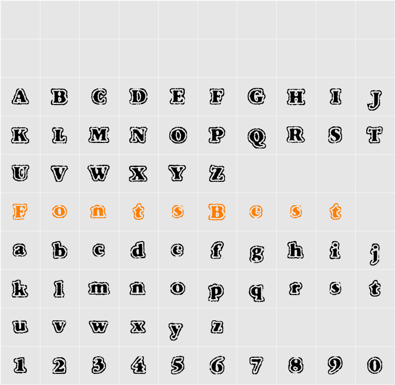 VTC FuzzyPunkySlippers Character Map