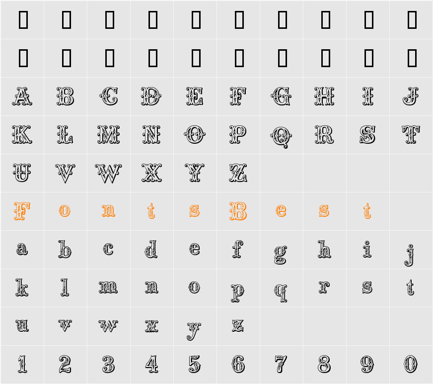 Saddlery Character Map