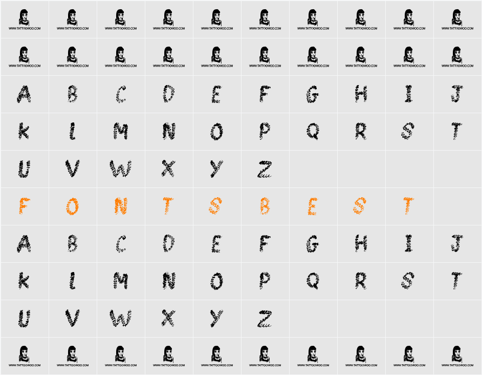 Spin Head Character Map
