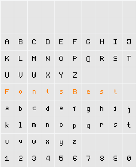 Thin Pixel-7 Character Map