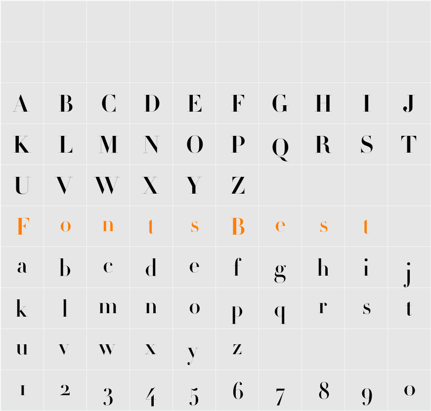 Didot Character Map