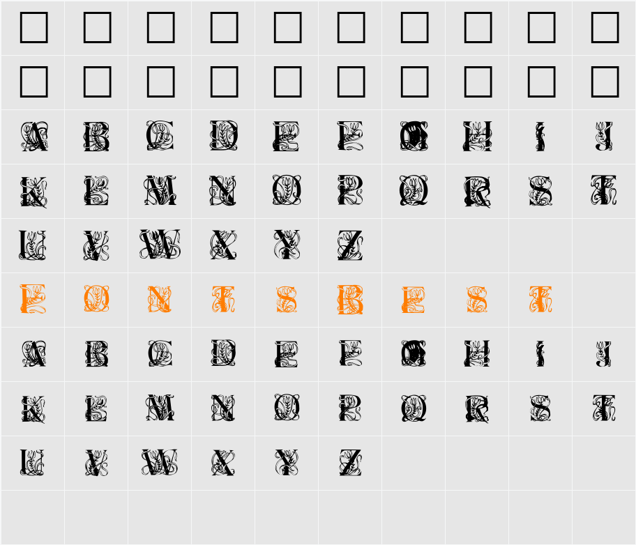 Elzevier Character Map