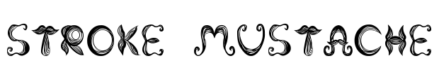 Stroke mustache Font Image