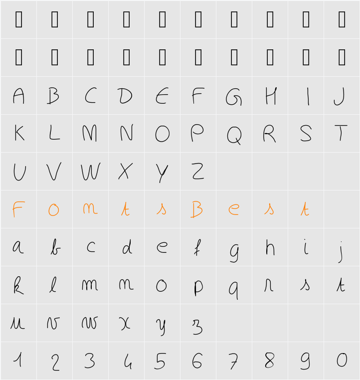 GaelleDEF Character Map