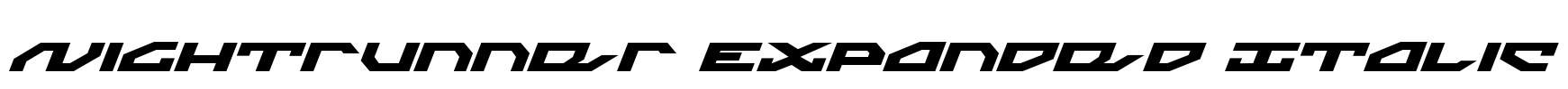 Nightrunner Expanded Italic Font Image