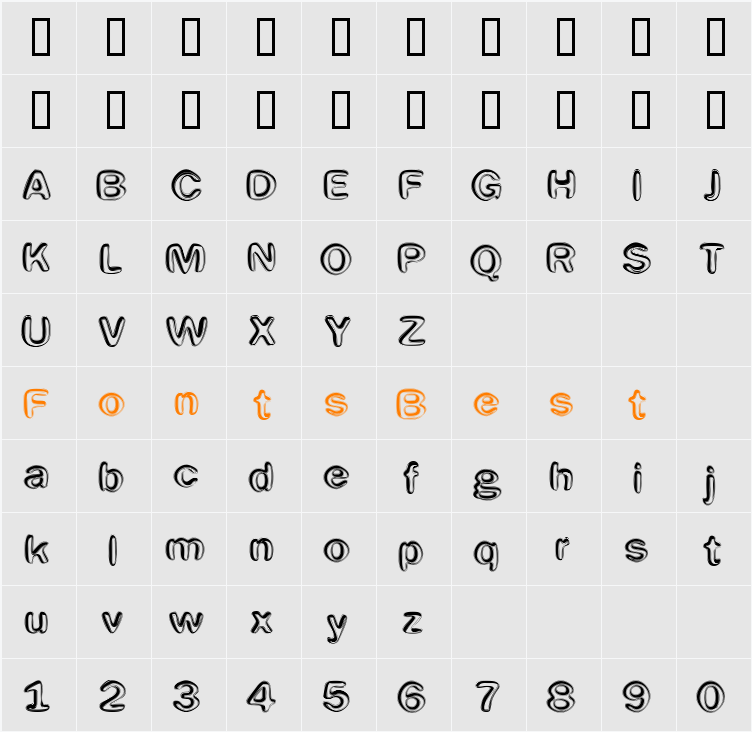 Efentine Character Map