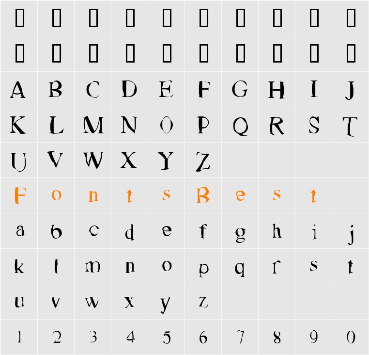 Ghettout Character Map